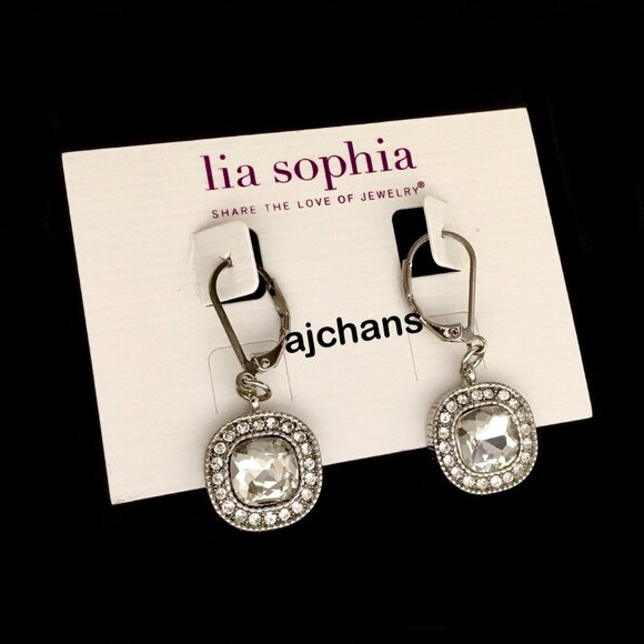 Lia Sophia "Bella Donna" Silver Tone Drop Earrings - Picture 2 of 4